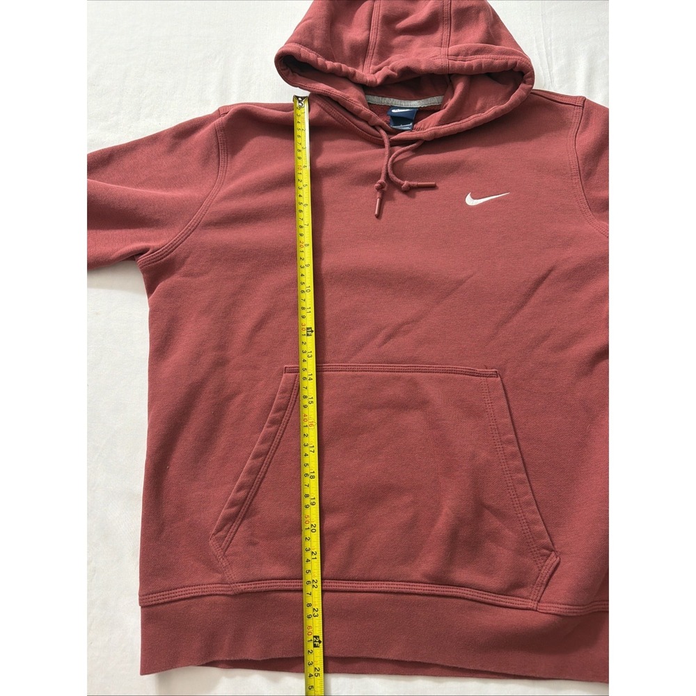 Nike Pullover Hoodie Maroon Red Embroidered Swoosh Cotton Blend Size Large Gym - Picture 8 of 16